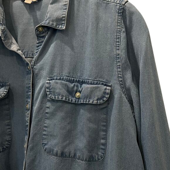Lucky Brand Chambray Denim Button Down Shirt Size XL Western Classic - Picture 4 of 9
